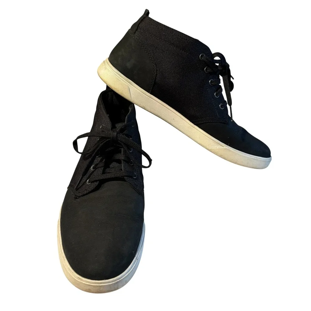 Timberland Groveton Chukka Black Leather Canvas Sneakers 6746A Mens 10.5M